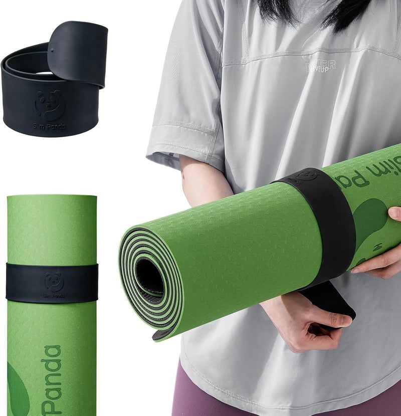 Slim Panda Yoga Mat Strap Slap Band, One Snap Keeps Mats Tightly Rolled, Heavy-Duty Clasp Fits Most Size Mats(24" L X 2" W) - Image 1